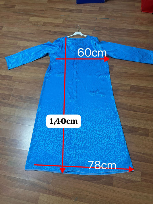 Radia Leopard Notched long Sleeve Arabian Dress standard Size