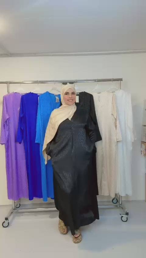 Radia Leopard Notched long Sleeve Arabian Dress standard Size